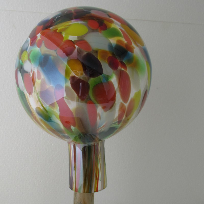 Glas-Gartenkugel 15cm transparent bunt Glas