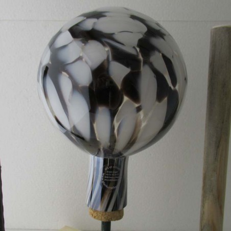 Glas-Gartenkugel 15cm transparent schwarz - weiss Glas