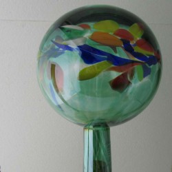 Glas-Gartenkugel 15cm transparent grün - bunt Glas