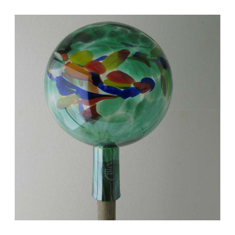 Glas-Gartenkugel 15cm transparent grün - bunt Glas