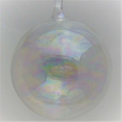 Glaskugel uni AB 14 cm klar-AB zum hängen