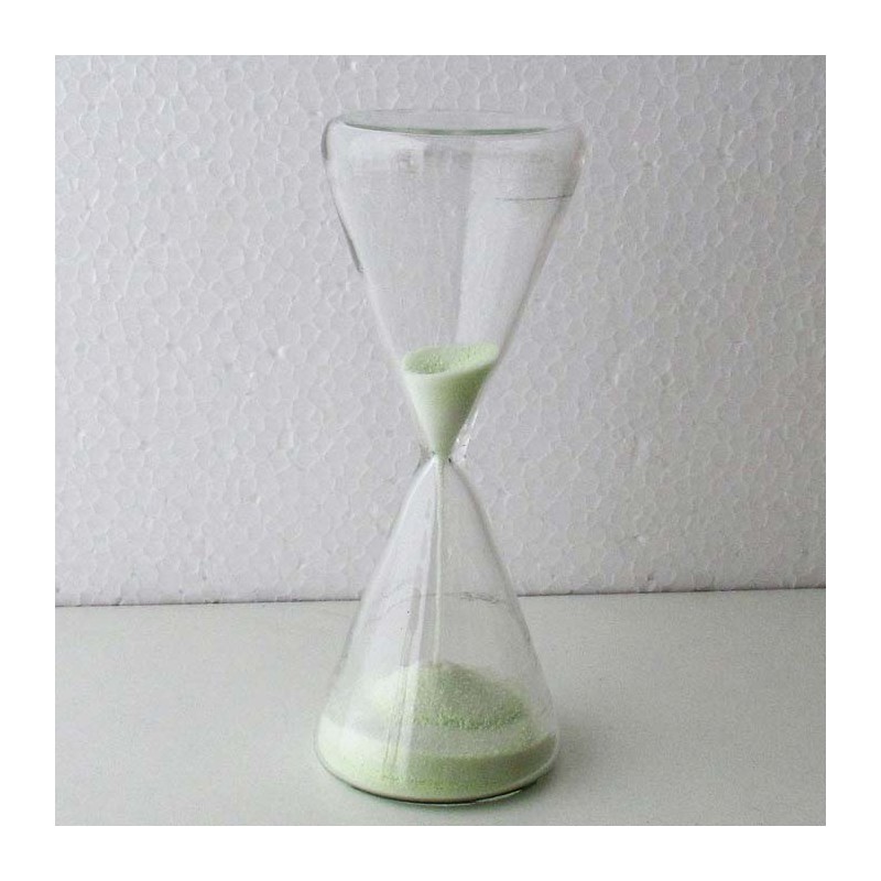 Glas-Sanduhr 1 Min. 12.5 cm Weiss, konisch rund Glas
