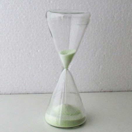 Glas-Sanduhr 1 Min. 12.5 cm Weiss, konisch rund Glas