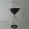 Glas-Sanduhr 60 Min. 24cm Schwarz, Glas Sand