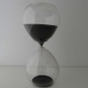 Glas-Sanduhr 60 Min. 24cm Schwarz, Glas Sand