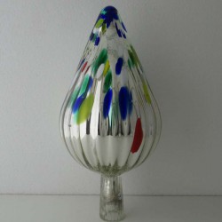 Glas Rosenkugel 14cm  konisch Silber140 x 280 mm