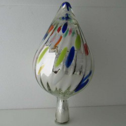 Glas Rosenkugel 17cm  Silber konisch 33 x 17 cm