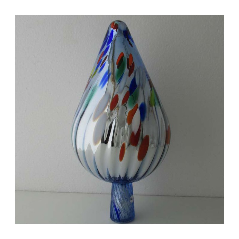 Glas Rosenkugel 14cm konisch Blau140 x 280 mm