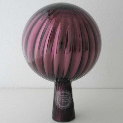 Glas Rosenkugel 12cm Lila mit optischen Streifen