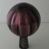 Glas Rosenkugel  9 cm  Lila mit optischen Streifen