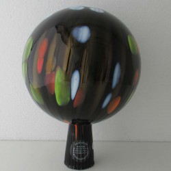 Glas Rosenkugel 15cm Braun mit optischen Streifen ca.150 mm