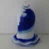 Glas-Glocke 17cm Blau Weiss