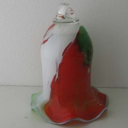 Glas-Glocke 16.5cm Rot Weiss Grün ohne Pendel
