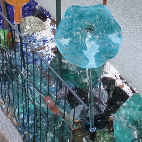 Glasblume blau ca.820x200 mm