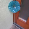 Glasblume blau ca.820x200 mm
