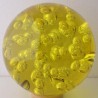 Glas-Kugel 150mm klar gelb eingefärbt mit grossen Luftblasen Kristallglaskugel bleifrei