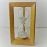 Sanduhr 5min. 14.5cm Weiss, im Tannenholz Gestell