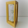 Sanduhr 5min. 14.5cm Weiss, im Tannenholz Gestell