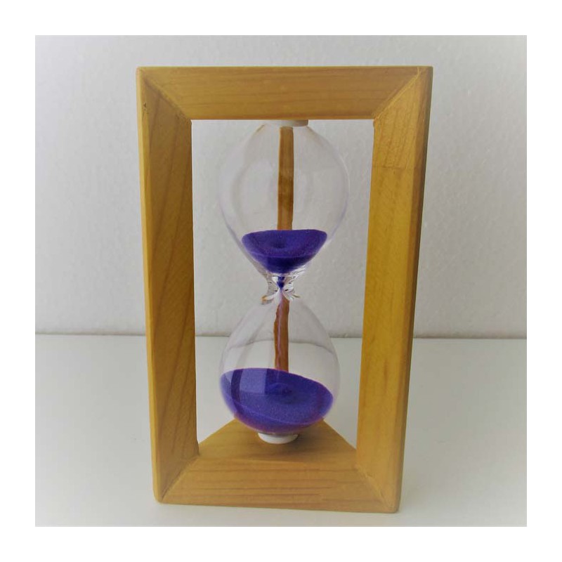 Sanduhr 5min. 14.5cm Lilla, im Tannenholz Gerstel Lilla Sand
