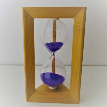 Sanduhr 5min. 14.5cm Lilla, im Tannenholz Gerstel Lilla Sand