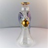 Glas Engel 15cm Klar Blaue Flügel Goldrand mit Kerze