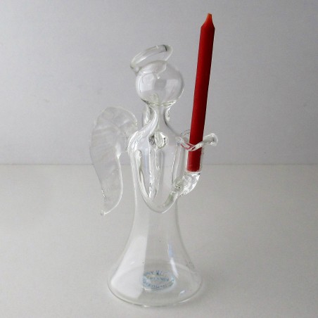 Glas Engel Klar 13.5cm mit Kerze