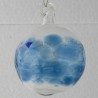 Glas Kröselkugel 90 mm Aquamarinblau zum hängen