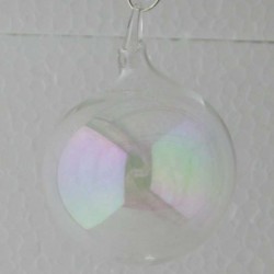Glaskugel uni AB 4 cm klar-AB zum hängen