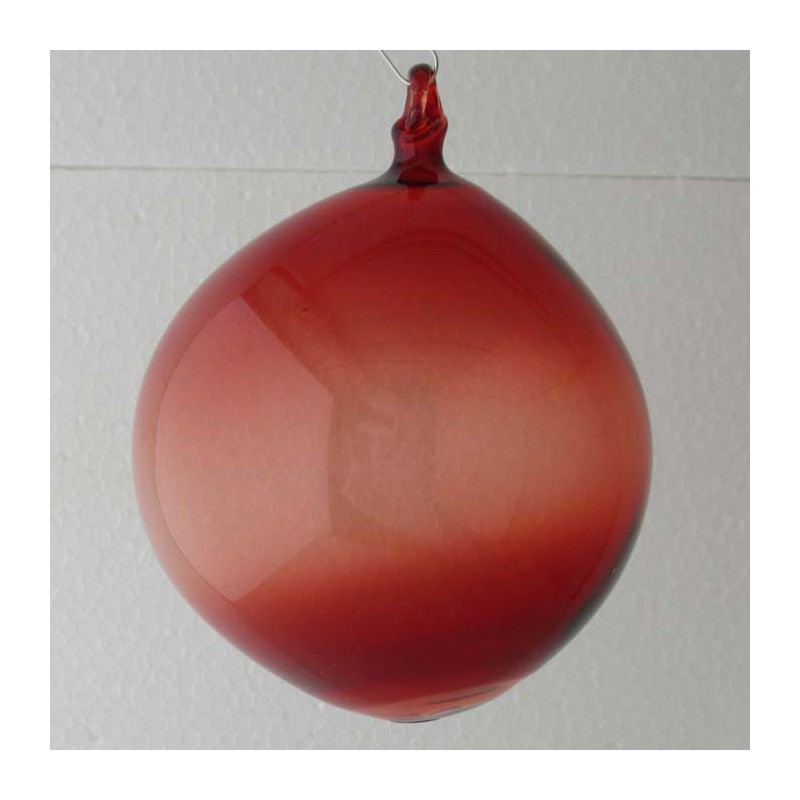 Glaskugel uni 8 cm Rot Anlauffarbe zum hängen