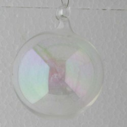 Glaskugel  uni AB 6 cm klar-AB zum hängen