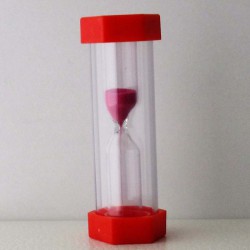 Sanduhren  0.5 Min. 9 cm Rot, Sechseckig Außen  Kunststoff, 30 Sekunden