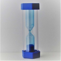 Sanduhren 1Min. 9cm Hellblau,  Sechseckig aussen  Kunststoff