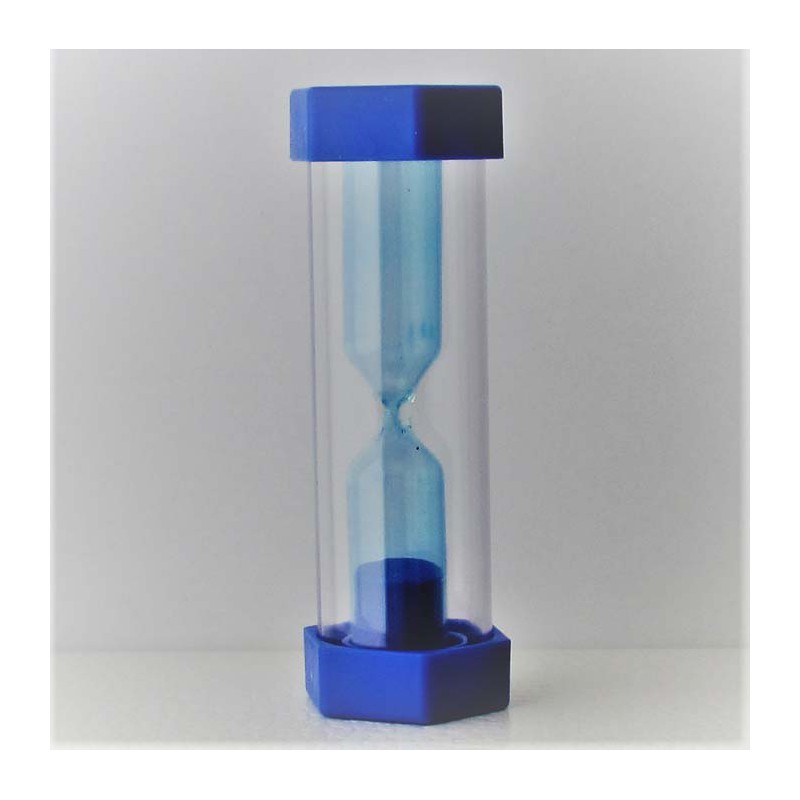 Sanduhren 1Min. 9cm Hellblau,  Sechseckig aussen  Kunststoff