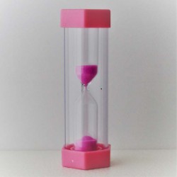 Sanduhren 2 Minuten 9 cm Rosa, Sechseckig aussen  Kunststoff