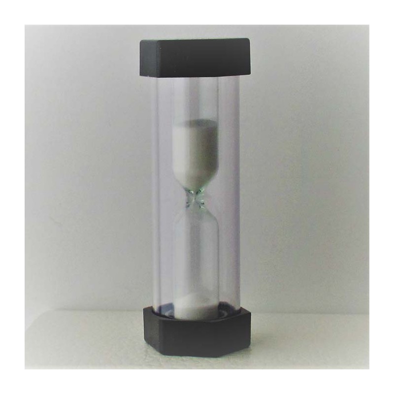 Sanduhren 10 Min. 9cm Weiss, Sechseckig aussen  Kunststoff