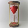 Sanduhr 15 min 12.5cm im Naturholz Gestell sortiert
