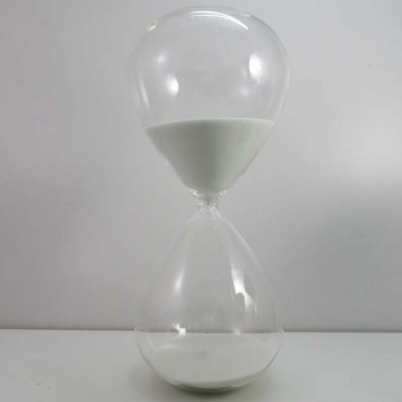 Glas-Sanduhr 30 Min. 20 cm Weiss,