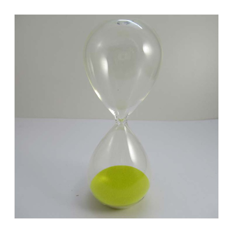 Glas-Sanduhr 10 Min. 16cm Gelb, Sand gelb  Glas klar, Glas-Sanduhr 10 Min. 16cm Gelb, Sand gelb  Glas klar,
