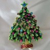 Weihnachtsbaum Brosche grün mit Strass