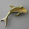 Delfin Blau Emaille vergoldet Broschen