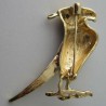 Falke Brosche Emaille mit Kristallen vergoldet