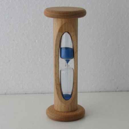 Sanduhr 10 Sekunden 105mm zylindrisch Glas in Holzgestell Buche Natur,