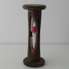Sanduhr 30 Sek 105mm  zylindrisch Glas in Holzgestell Buche dunkel gebeizt