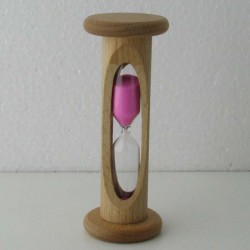 Sanduhr 2 Min. 105mm zylindrisch Glas in Holzgestell Buche Natur,