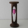 Sanduhr 2 Min. 105mm zylindrisch Glas in Holzgestell Buche dunkel gebeizt