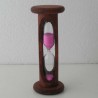 Sanduhr 2 Min. 105mm zylindrisch Glas in Holzgestell Buche rötlich gebeizt