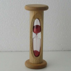 Sanduhr 3 Min. 105 mm zylindrisch Glas in Holzgestell Buche Natur,