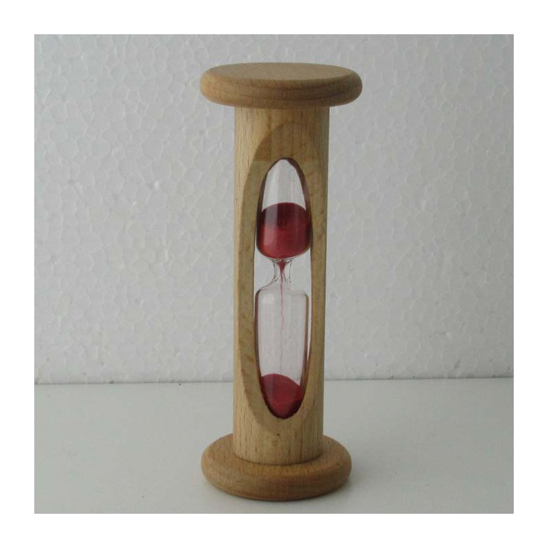 Sanduhr 3 Min. 105 mm zylindrisch Glas in Holzgestell Buche Natur,