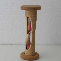 Sanduhr 3 Min. 105 mm zylindrisch Glas in Holzgestell Buche Natur,