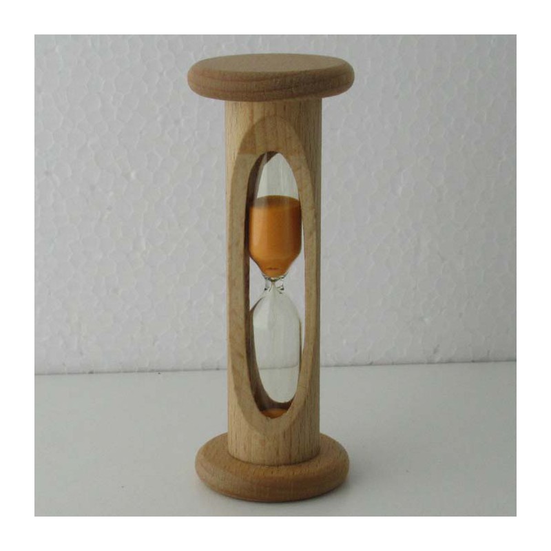 Sanduhr 3 Min. 105 mm zylindrisch Glas in Holzgestell Buche Natur,